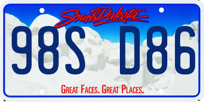 SD license plate 98SD86