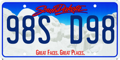 SD license plate 98SD98