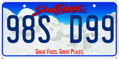 SD license plate 98SD99