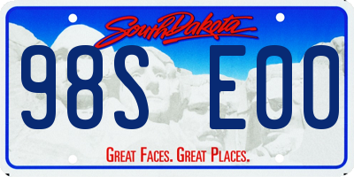 SD license plate 98SE00