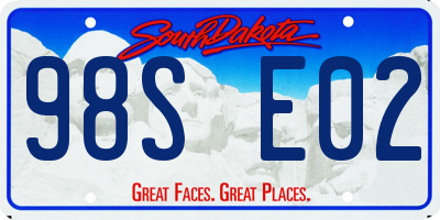 SD license plate 98SE02