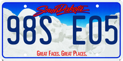 SD license plate 98SE05