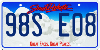 SD license plate 98SE08