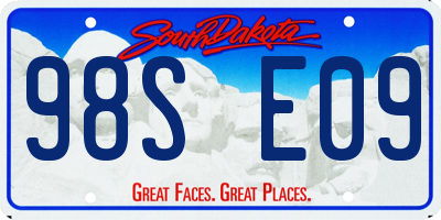 SD license plate 98SE09