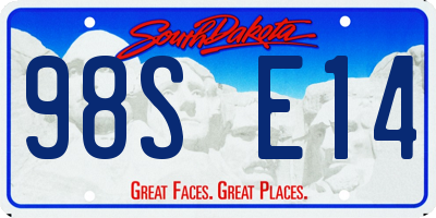 SD license plate 98SE14