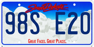 SD license plate 98SE20