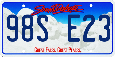 SD license plate 98SE23