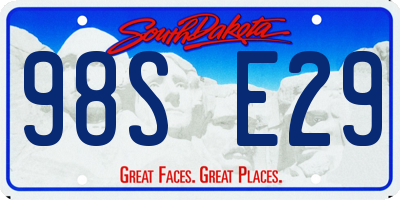 SD license plate 98SE29