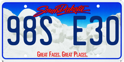 SD license plate 98SE30