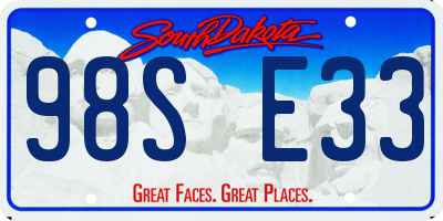 SD license plate 98SE33