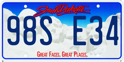 SD license plate 98SE34