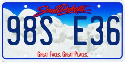 SD license plate 98SE36