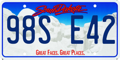 SD license plate 98SE42