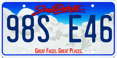 SD license plate 98SE46