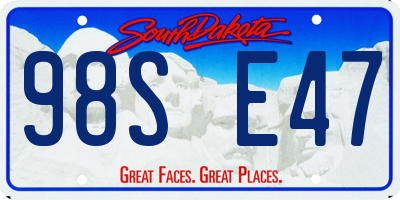 SD license plate 98SE47