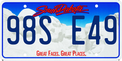 SD license plate 98SE49