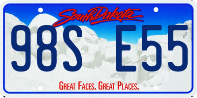 SD license plate 98SE55