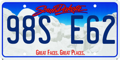 SD license plate 98SE62