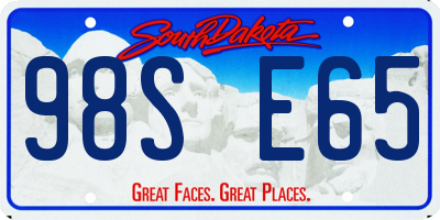 SD license plate 98SE65