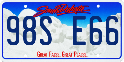 SD license plate 98SE66