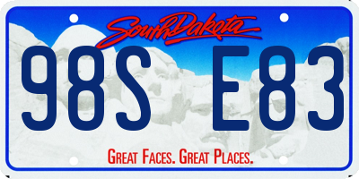 SD license plate 98SE83