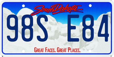 SD license plate 98SE84