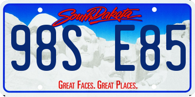 SD license plate 98SE85