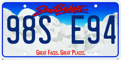 SD license plate 98SE94