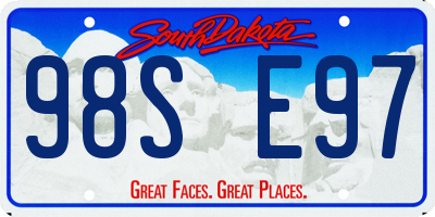 SD license plate 98SE97