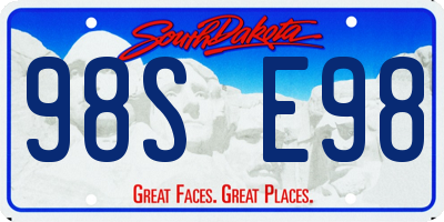 SD license plate 98SE98