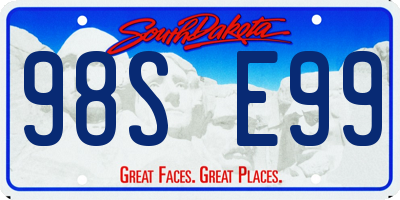 SD license plate 98SE99