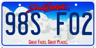 SD license plate 98SF02