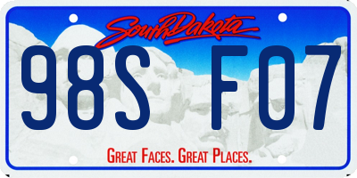 SD license plate 98SF07