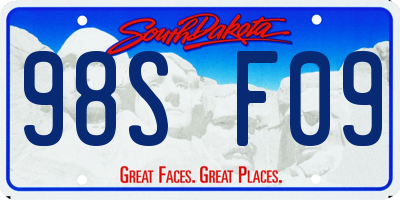 SD license plate 98SF09