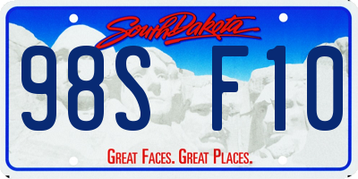 SD license plate 98SF10