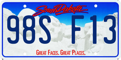 SD license plate 98SF13