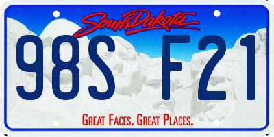 SD license plate 98SF21