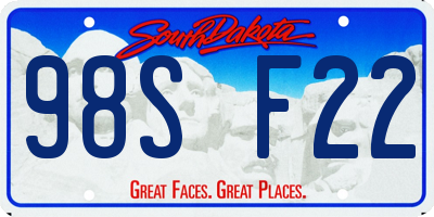 SD license plate 98SF22