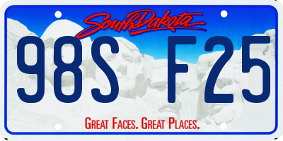 SD license plate 98SF25