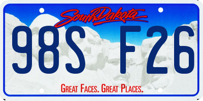 SD license plate 98SF26