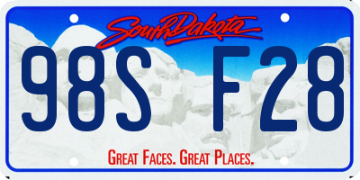 SD license plate 98SF28