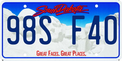 SD license plate 98SF40
