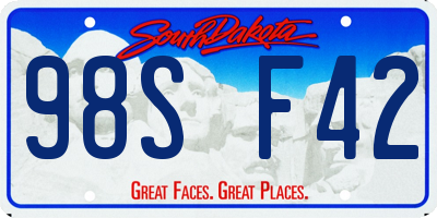 SD license plate 98SF42