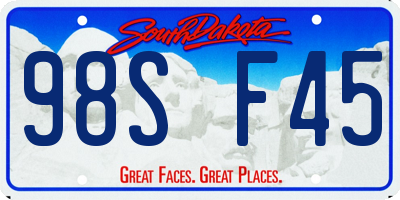 SD license plate 98SF45