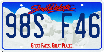 SD license plate 98SF46