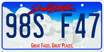 SD license plate 98SF47