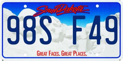 SD license plate 98SF49