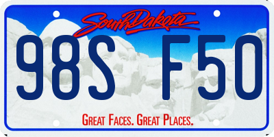 SD license plate 98SF50