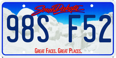 SD license plate 98SF52