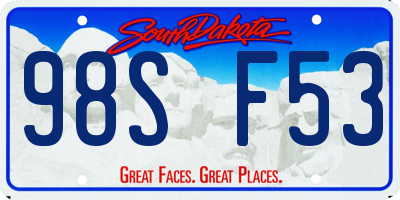 SD license plate 98SF53